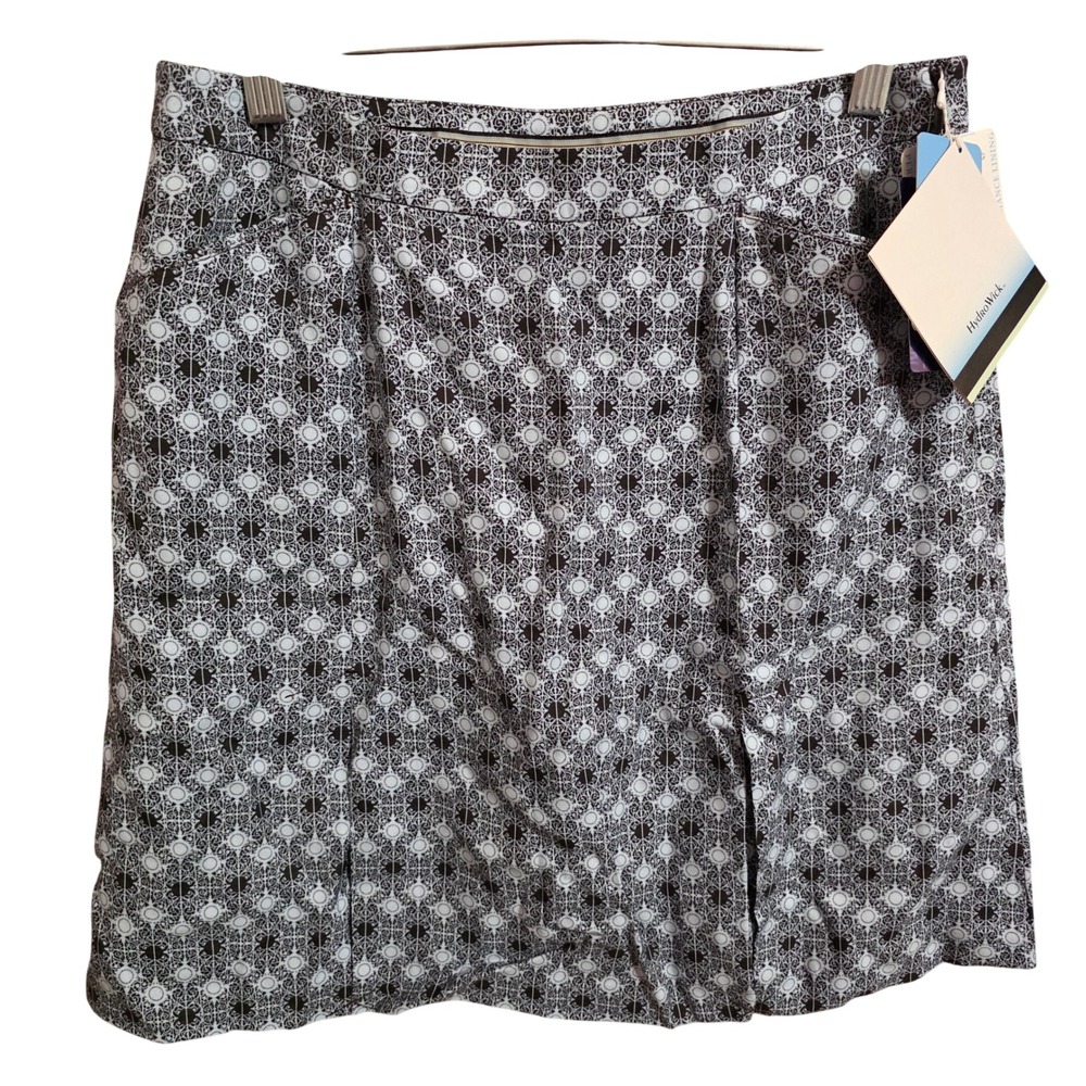 Oxford Golf Women Skort Brown White Geometric HydroWick Performance‎ Size 6